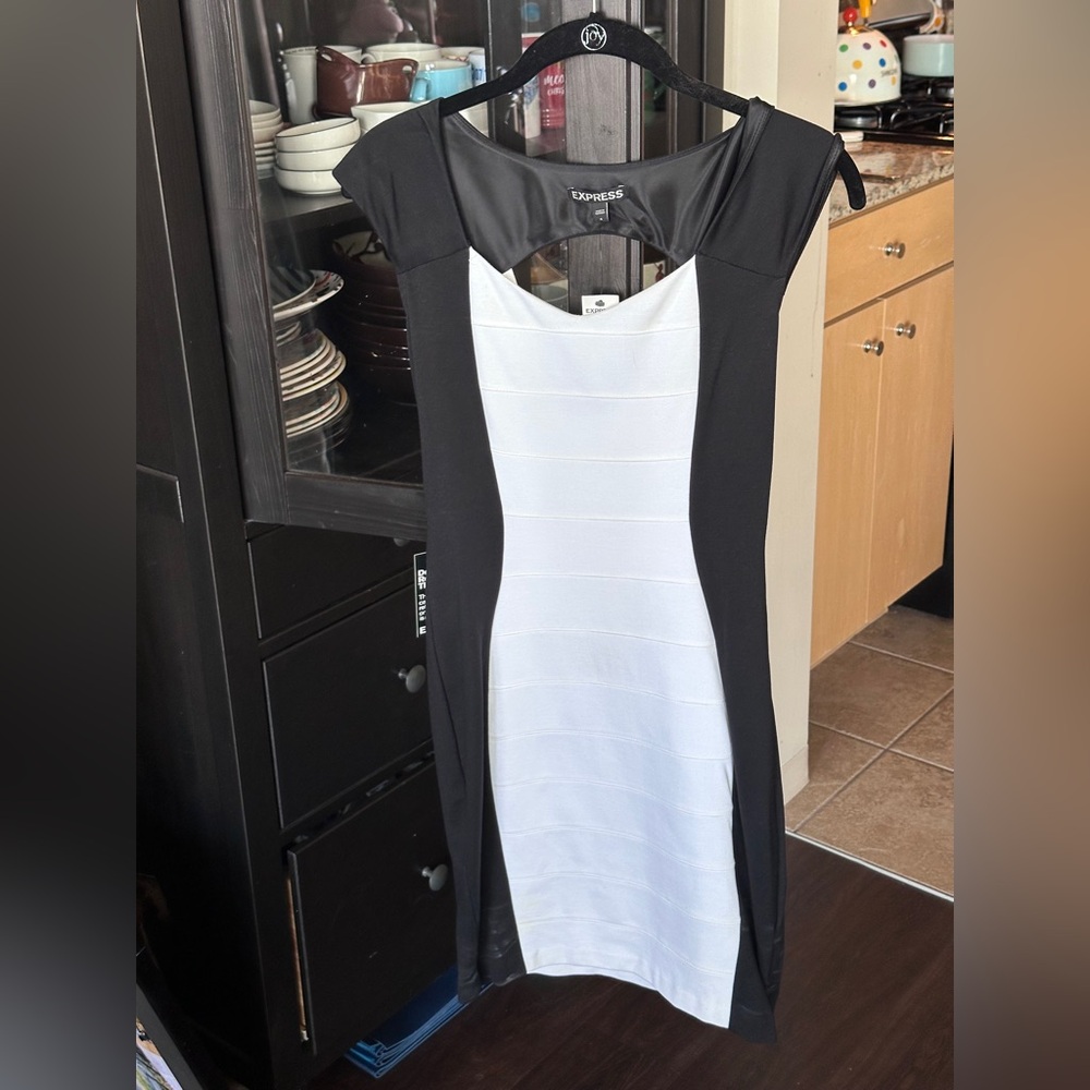NWT Express bodycon bandage color block mini sleeveless dress